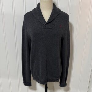 Ralph Lauren Sport 100% Cotton Shawl Neckline Long Sleeve Knit Sweater size XL
